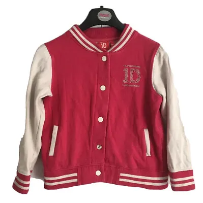 Buy Girls Jacket Size 7-8 Years Pink Varsity Style ONE DIRECTION 1D • 2.99£