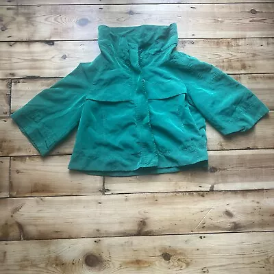 Buy Zara Cropped Jacket Green Size Large L • 5.99£