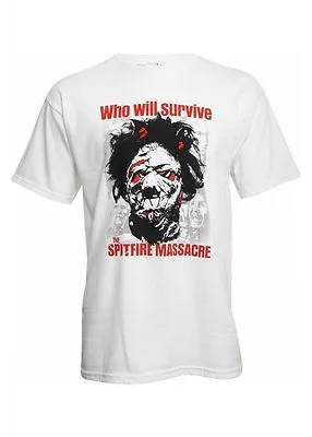 Buy Zombie Rock Who Will Survive Spitfire Chain Saw Massacre T-Shirt White Large 42  • 9.99£