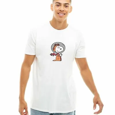 Buy Official Peanuts Mens Snoopy Space T-shirt White  S - XXL • 10.49£