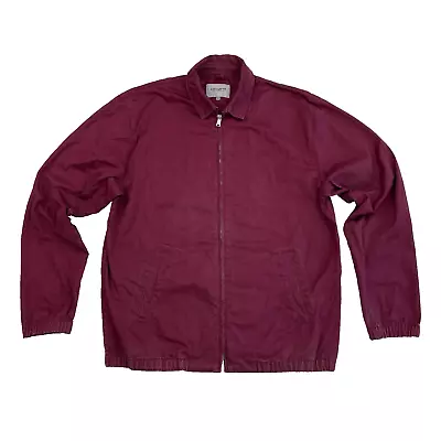 Buy CARHARTT WIP Men's MADISON JACKET Cotton Twill Blouson Zip Jacket XL Burgundy • 44.99£