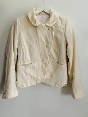 Buy Vintage Bespoke Wool Cropped 50s/60s Ivory Jacket Peter Pan Collar Ivory UK6 VGC • 30£