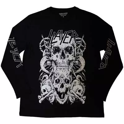 Buy Slayer White Skulls Black Long Sleeve Shirt NEW OFFICIAL • 21.19£