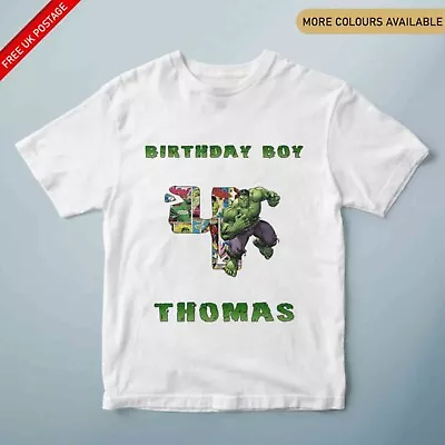 Buy Personalised H.ulk Birthday Kids T-Shirt Any Name Any Number Birthday Boy • 8.95£