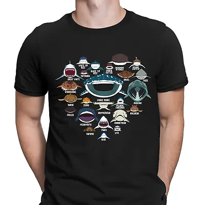 Buy Shark Faces Marine Sea Life Limited Edition Retro Vintage Mens T-Shirts Top #6ED • 9.99£