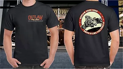 Buy Outlaw Chop Shop Hot Rod T-shirt T Shirt Clothing 100% Cotton Rat Rod Retro • 20.23£