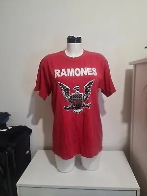 Buy Rare RAMONES 1974 Vintage Red T Shirt Year 2006 Retro Band Tshirt • 35£