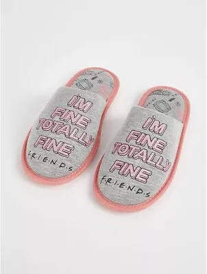 Buy Friends Central Perk Soft Grey Slippers Slip On Mules UK 3-8 Fine Totally Fine  • 13.99£