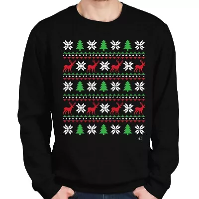 Buy 1Tee Mens Christmas Jumper Pattern - Snowflake Reindeer Tree Sweatshirt Jumper • 19.99£