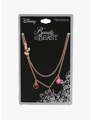 Buy Disney Beauty And The Beast Rose Gem Layered Necklace • 20.79£