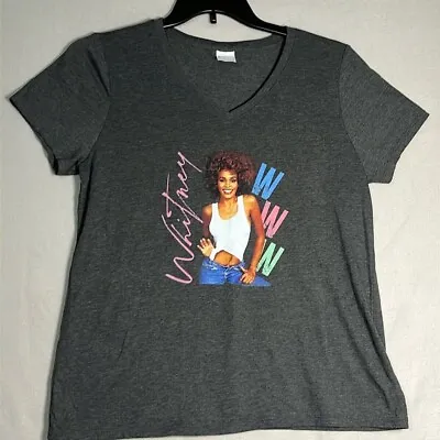 Buy Whitney Houston Womens Graphic Tshirt Size Large Black • 14.46£