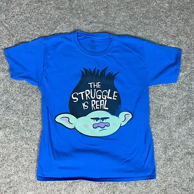 Buy Trolls Womens Shirt Large Blue Short Sleeve Tee Graphic Funny Dreamworks Top • 19.27£