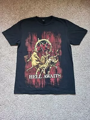 Buy Official Slayer Hell Awaits T-Shirt - Gildan Size L - Heavy Thrash Metal • 7.99£