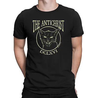 Buy Mens Organic Cotton T-Shirt THE ANTICHRIST DCLXVI Cat Evil Satan Devil Novelty • 8.95£