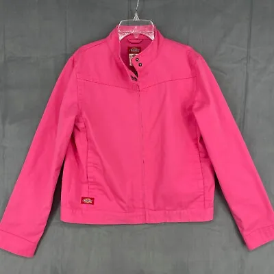 Buy Dickies Jacket Womens Large Pink Full Zip Work Wear Long Sleeve Cotton Blend • 17.35£