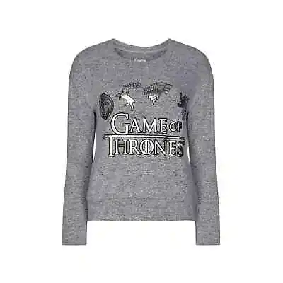 Buy Game Of Thrones Lounge Gray Pajamas Sweatshirt Top Soft Silver Stark Targaryen S • 17.95£