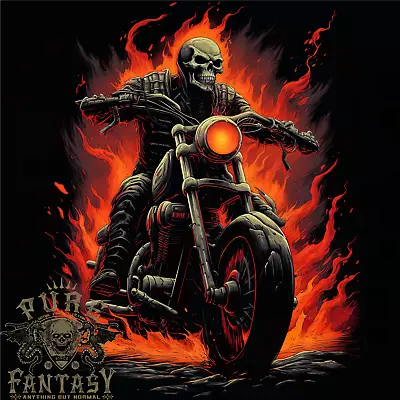 Buy Skull Biker Motorcycle Motorbike Grim Reaper 31 Mens T-Shirt 100% Cotton • 10.75£
