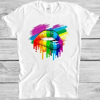 Buy Rainbow Pride Lips T Shirt Proud Gay Soho London Art Retro Cool Tee M45 • 6.35£