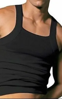 Buy Men's Designer Cut Vest Thermal 100% Organic Cotton Ribbed Gym Tank Top Vests • 5.99£