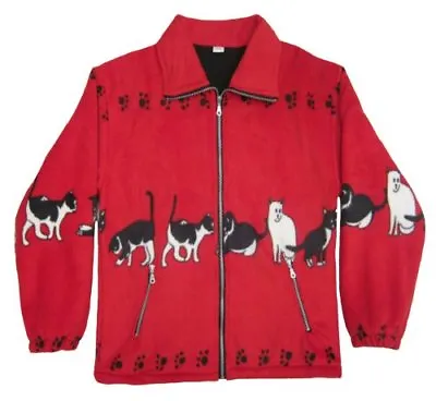 Buy New  Womens Double Fleece Animal Print Jacket With Pockets Soft & Warm • 20.95£