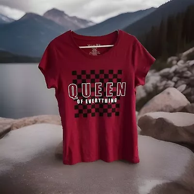 Buy XXL  Tagless Soft T -Shirt “QUEEN Of Everything  Red And Black Checkered XXL • 7.56£
