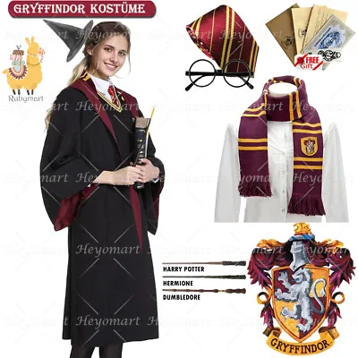 Buy Harry Potter Hermione Dumbledore Gryffindor Robe Cloak Tie Wand Scarf Costume UK • 5.09£