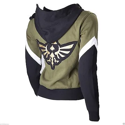 Buy The  Legend Of Zelda Crest Of Hyrule Zip Up Top Hoodie Hooded Sweater Costume • 28.55£