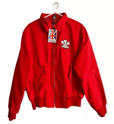 Buy Welsh Rugby Ich Dien Harrington Jacket Classic Red Size M New With Tags • 10£