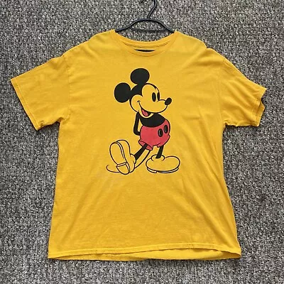 Buy Disney Mickey Mouse T Shirt Mens L To XL Yellow • 3.99£