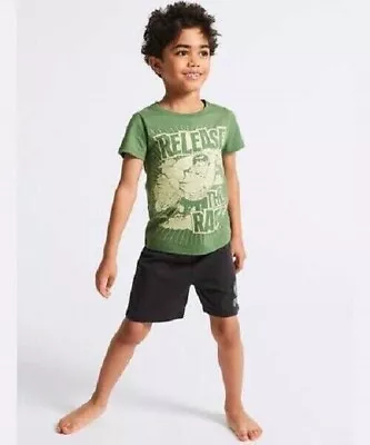 Buy BNWT M&S Kids Boys Hulk Avengers Short Pyjama Set Age 5-6            (ST341/383) • 9.99£