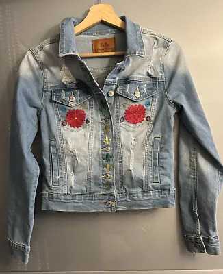 Buy Be Ba Premium Collection Unique Slightly Used Stretchy Denim Jacket Size S • 29.99£