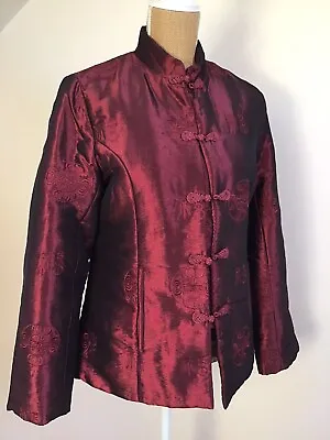 Buy Chinese Style Padded Burgundy 65% Silk Short Jacket Size 10??/36” Chest • 16.76£