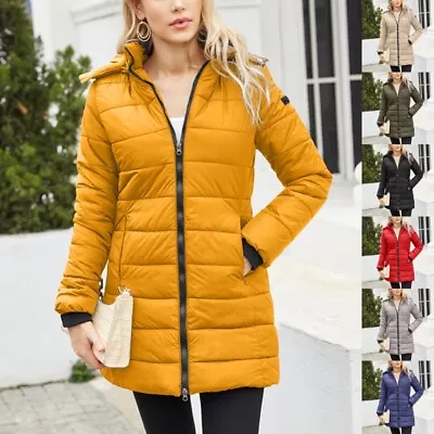 Buy Women's Winter Cotton Parka Quilted Long Coat Hooded Ladies Warm Padded Jacket • 30.99£