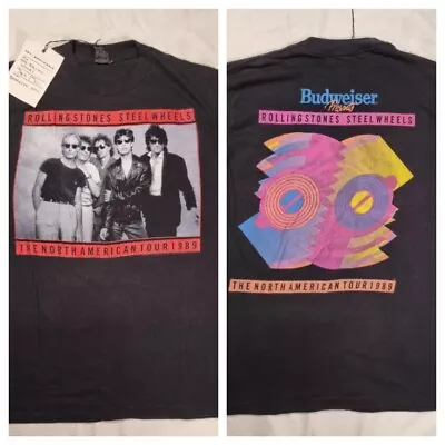 Buy Rolling Stones T Shirt 1989 American Tour Vintage Original Single Stitch L / XL • 69.99£