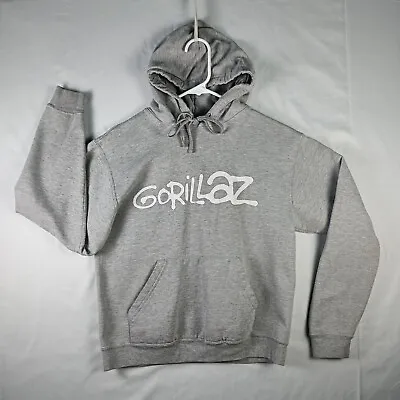 Buy Gorillaz Hoodie Women Small Gray Kangaroo Pocket Pullover • 10.82£
