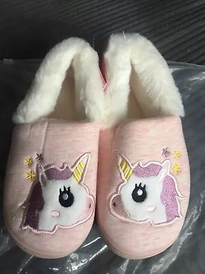Buy Childs Unicorn Slippers Pink New Size 30/31 [5 1/2 To 6 Years Approx • 7.99£