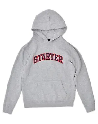 Buy STARTER Mens Graphic Hoodie Jumper Small Grey Cotton LU04 • 10.77£