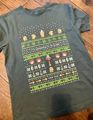 Buy Legend Of Zelda T-shirt Green Christmas 8bit Medium • 20£