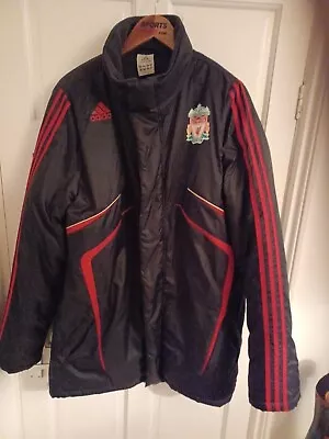 Buy Liverpool FC Adidas Managers Padded Coat Jacket Large Men 42/44 Hardly Worn • 26.99£