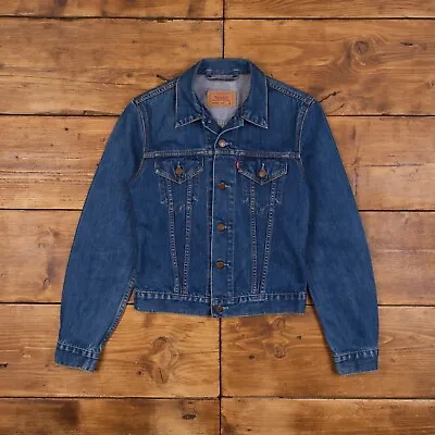 Buy Vintage Levis Denim Jacket Small Dark Blue Jean Trucker Red Tab Womens • 30.24£