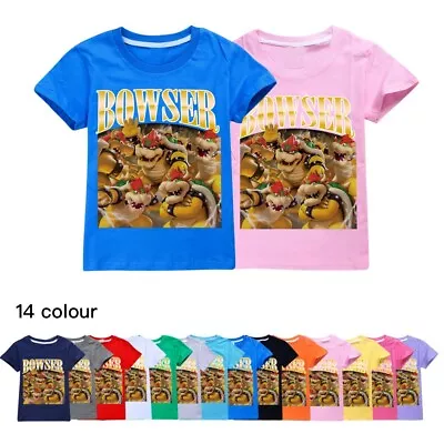 Buy Kid Super Mario Bowser Short Sleeve T-Shirt Novelty Tee Top Shirt Christmas Gift • 7.99£