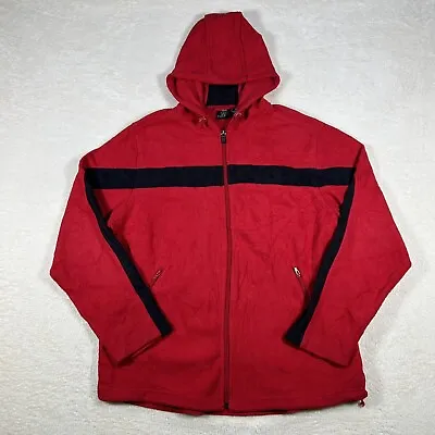 Buy Starter Fleece Full Zip Hoodie Mens Small Red Jumper Sportswear Polyester • 8.99£