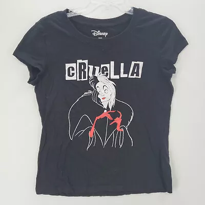 Buy Disney Cruella Shirt Youth Extra Large Black 101 Dalmatians Girls Graphic Tee • 5.51£