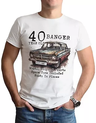 Buy 40th Birthday T-Shirt Old Banger Funny Gift For Him Car Mens T Shirt Top Tee 40 • 7.99£