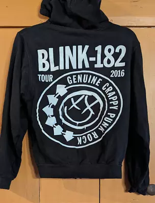 Buy Tultex Blink 182 Genuine Crappy Punk Rock Tour 2016 Size XS Black Hoodie Zip Up • 34.01£