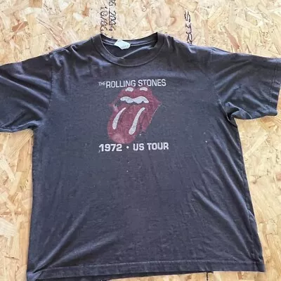 Buy Vintage Rolling Stones T Shirt Grey Large L Mens US Tour 1972 Music Band Graphic • 12.99£