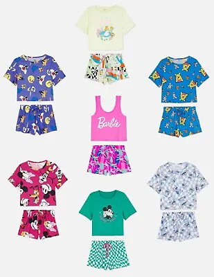 Buy Ladies Character Pyjamas XL 18-20 Women T-Shirt Vest Shorts Summer PJs Primark • 18.95£