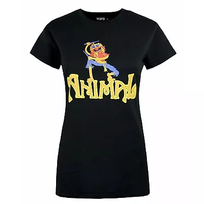 Buy Worn Womens/Ladies Animal Drummer The Muppets T-Shirt NS6481 • 14.39£