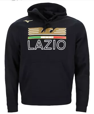 Buy  SS Lazio Rome Mizuno Hoodie Hoodie Black Fleece Cotton 2023 24  • 41.27£