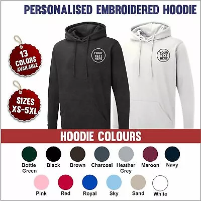 Buy Personalised Custom Embroidered Uneek UX4 Hoodie Pullover Hooded Sweatshirt TOP • 17.49£